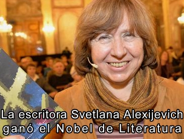 La escritora Svetlana Alexijevich ganó el Nobel de Literatura