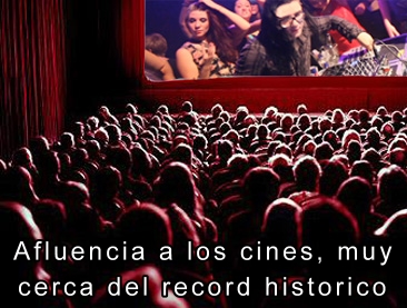 Afluencia de publico a los cines, muy cerca del record historico 